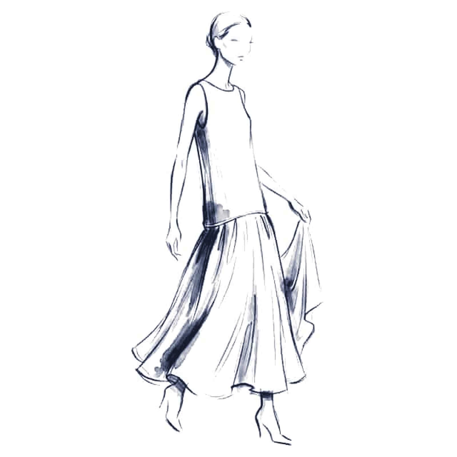 Leengedett derekú ruha